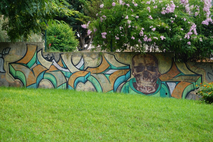 Graffiti von ZengueL im Parc de Convivència Sagrado Corazón im Stadtteil Son Espanyolet